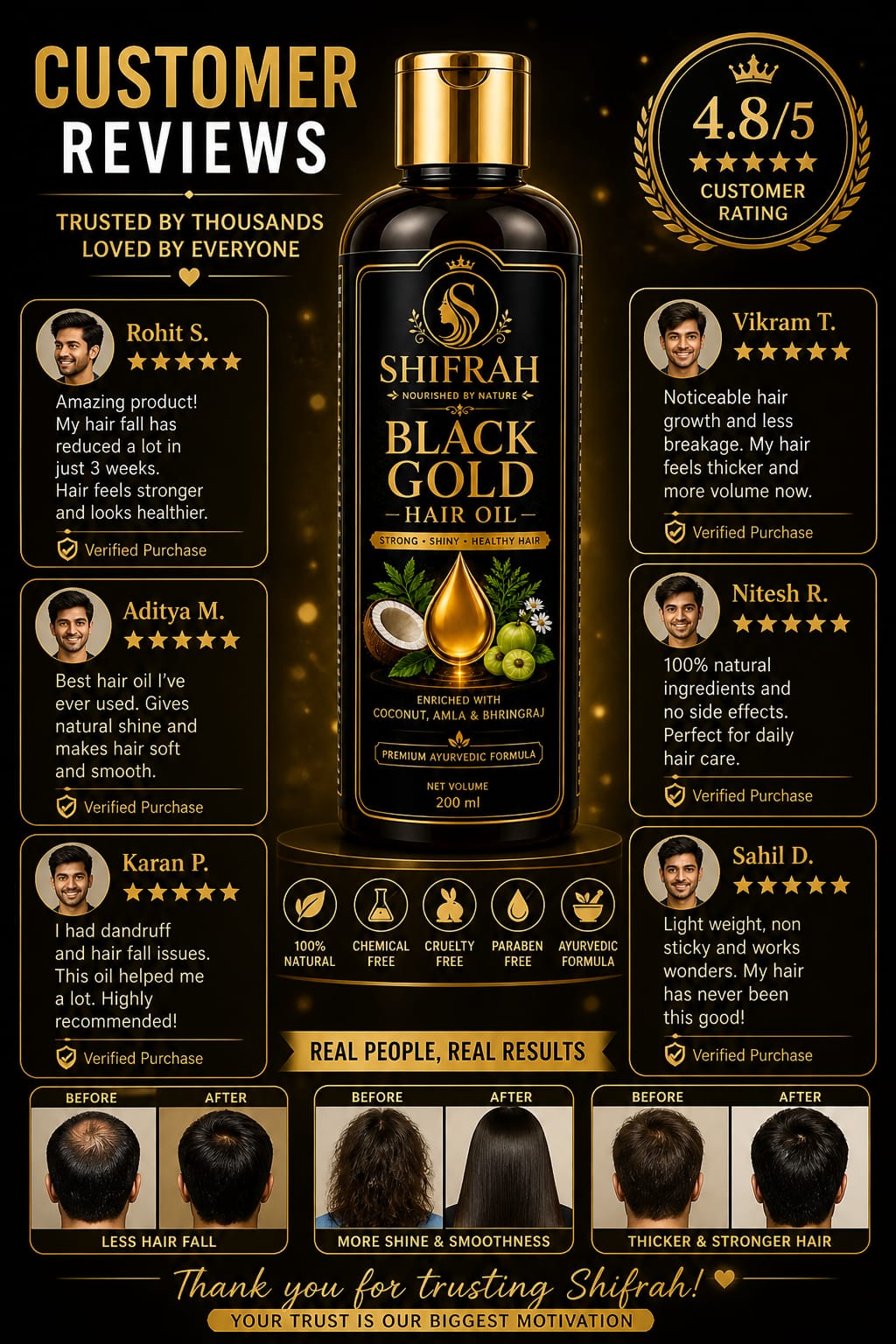 Black Gold Hair Oil-100% Effective Hair Oil