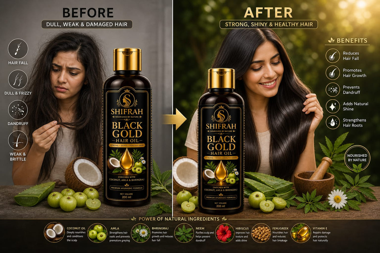 Black Gold Hair Oil-100% Effective Hair Oil
