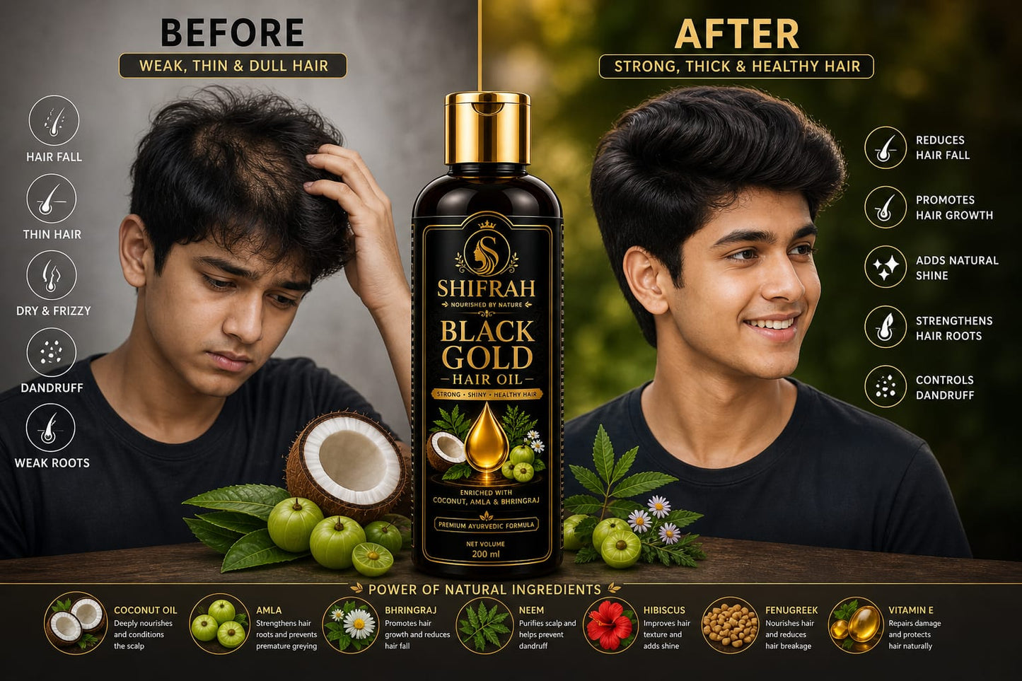 Black Gold Hair Oil-100% Effective Hair Oil