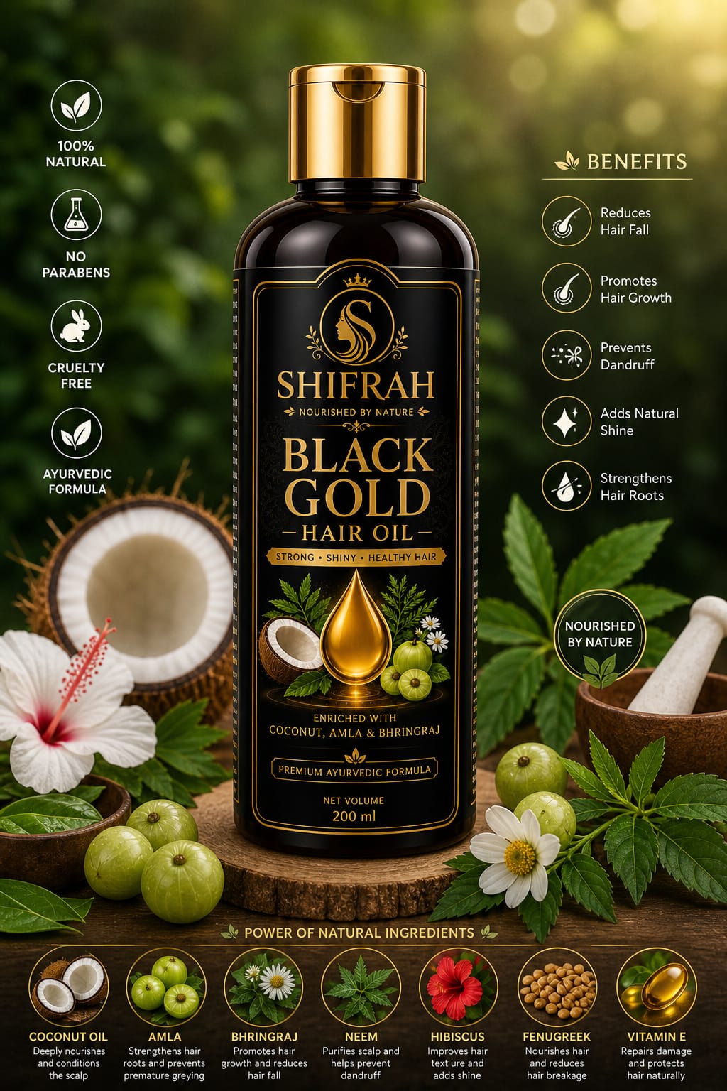 Black Gold Hair Oil-100% Effective Hair Oil